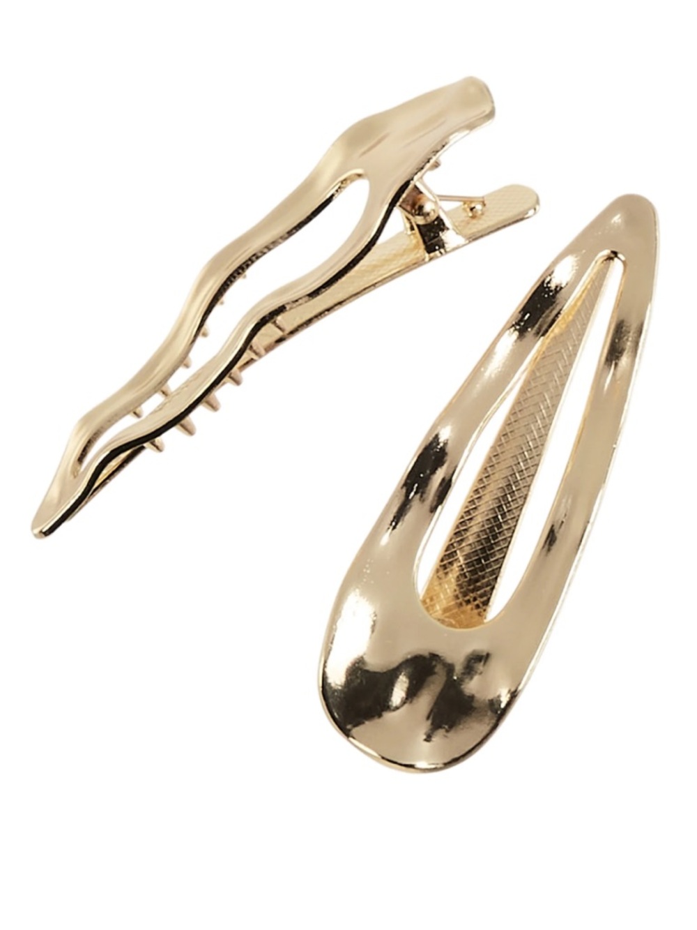 Gold Metal Snap Hair Clips